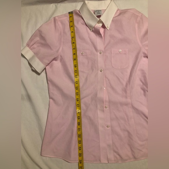 Brooks Brothers, 10, pink pink stripe with white collar & short sleeve cuffs - Picture 9 of 15